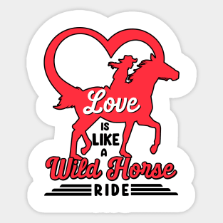 Valentine's Day Horse Riding Love Horse Silhouette Sticker